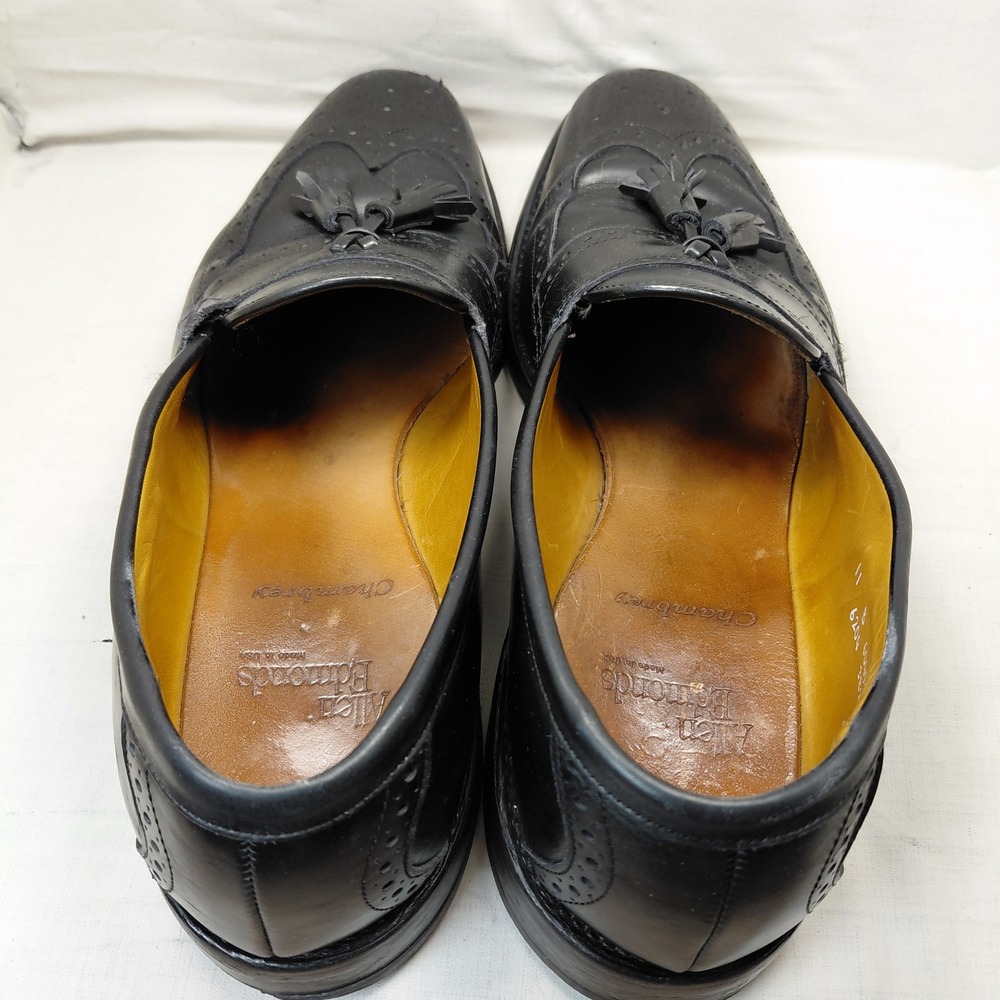 Allen Edmonds Chambray Mens 11 B Black Leather Tassel Wingtip Loafers 6204 - Picture 7 of 15